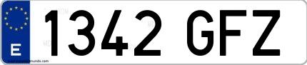 Ejemplo de matrícula española 1342 GFZ