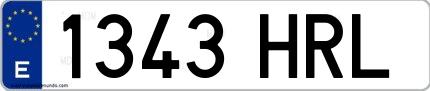 Ejemplo de matrícula española 1343 HRL