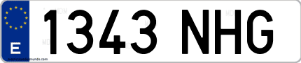 Ejemplo de matrícula de coche ordinaria 1343 NHG