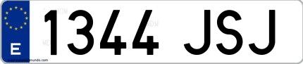 Ejemplo de matrícula española 1344 JSJ