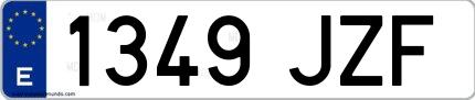 Ejemplo de matrícula española 1349 JZF
