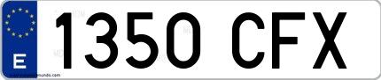 Ejemplo de matrícula española 1350 CFX
