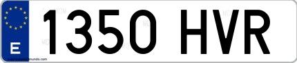 Ejemplo de matrícula española 1350 HVR