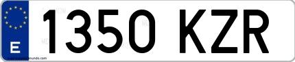 Ejemplo de matrícula española 1350 KZR
