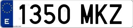 Ejemplo de matrícula española 1350 MKZ