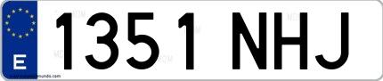 Ejemplo de matrícula española 1351 NHJ