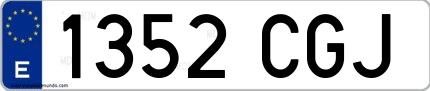 Ejemplo de matrícula española 1352 CGJ