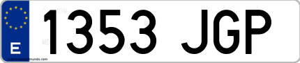 Ejemplo de matrícula de coche ordinaria 1353 JGP