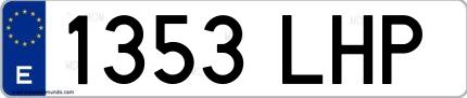 Ejemplo de matrícula española 1353 LHP