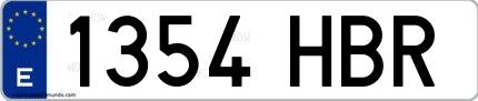 Ejemplo de matrícula española 1354 HBR