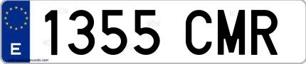 Ejemplo de matrícula española 1355 CMR