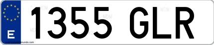 Ejemplo de matrícula española 1355 GLR