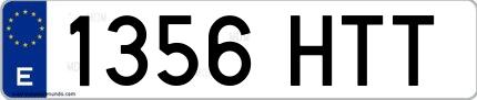 Ejemplo de matrícula española 1356 HTT