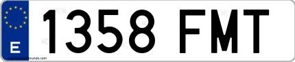 Ejemplo de matrícula española 1358 FMT