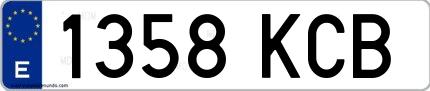 Ejemplo de matrícula española 1358 KCB