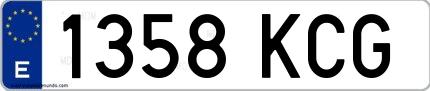 Ejemplo de matrícula española 1358 KCG