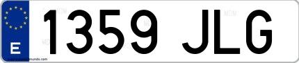 Ejemplo de matrícula española 1359 JLG