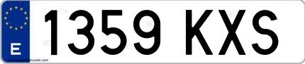 Ejemplo de matrícula española 1359 KXS