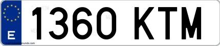 Ejemplo de matrícula española 1360 KTM
