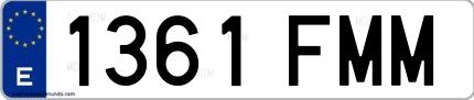 Ejemplo de matrícula de coche ordinaria 1361 FMM