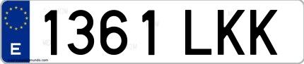 Ejemplo de matrícula española 1361 LKK