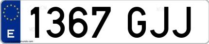 Ejemplo de matrícula española 1367 GJJ