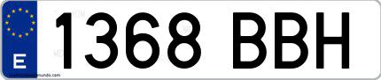 Ejemplo de matrícula española 1368 BBH