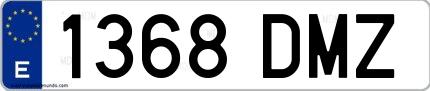 Ejemplo de matrícula española 1368 DMZ