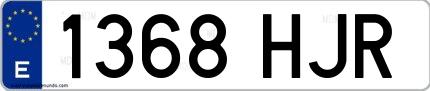 Ejemplo de matrícula española 1368 HJR