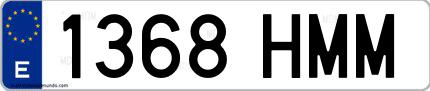 Ejemplo de matrícula española 1368 HMM