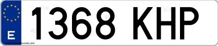 Ejemplo de matrícula española 1368 KHP