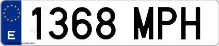 Ejemplo de matrícula española 1368 MPH