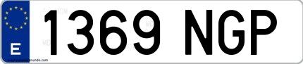 Ejemplo de matrícula española 1369 NGP