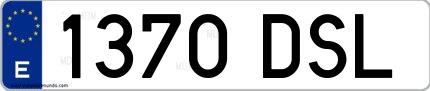 Ejemplo de matrícula española 1370 DSL
