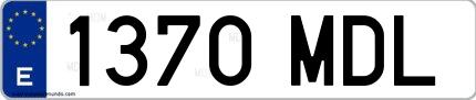 Ejemplo de matrícula española 1370 MDL