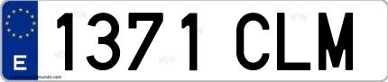 Ejemplo de matrícula española 1371 CLM