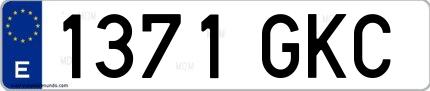 Ejemplo de matrícula española 1371 GKC