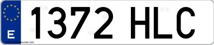 Ejemplo de matrícula española 1372 HLC