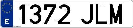 Ejemplo de matrícula española 1372 JLM
