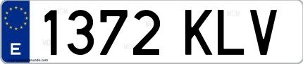 Ejemplo de matrícula española 1372 KLV