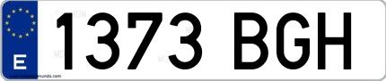 Ejemplo de matrícula española 1373 BGH