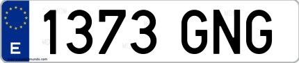 Ejemplo de matrícula española 1373 GNG