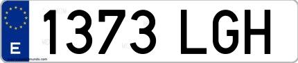 Ejemplo de matrícula española 1373 LGH