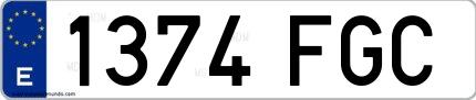 Ejemplo de matrícula española 1374 FGC