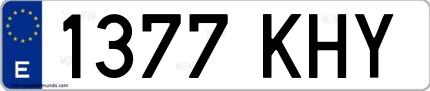 Ejemplo de matrícula española 1377 KHY