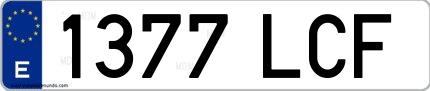 Ejemplo de matrícula española 1377 LCF