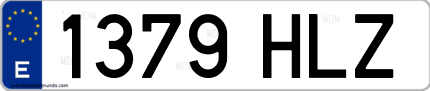 Ejemplo de matrícula de coche ordinaria 1379 HLZ