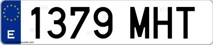 Ejemplo de matrícula española 1379 MHT