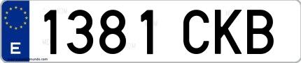 Ejemplo de matrícula española 1381 CKB