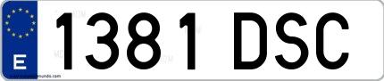 Ejemplo de matrícula española 1381 DSC